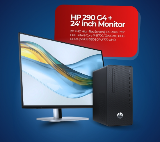 HP 290 G4 Desktop + 24" Monitor